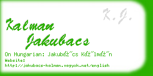 kalman jakubacs business card